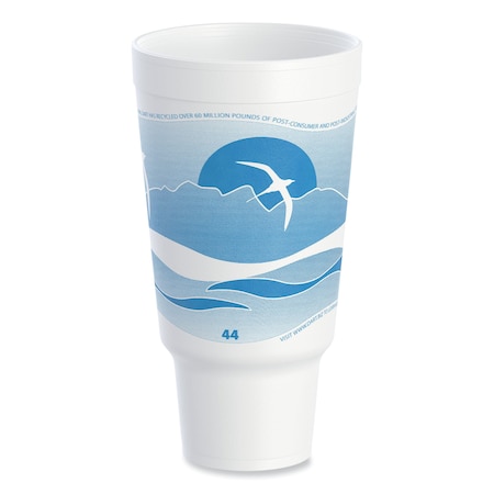 Dart Horizon Flush Fill Foam Cup, Hot/Cold, 44 oz., Ocean Blue/White, PK300 44AJ32H